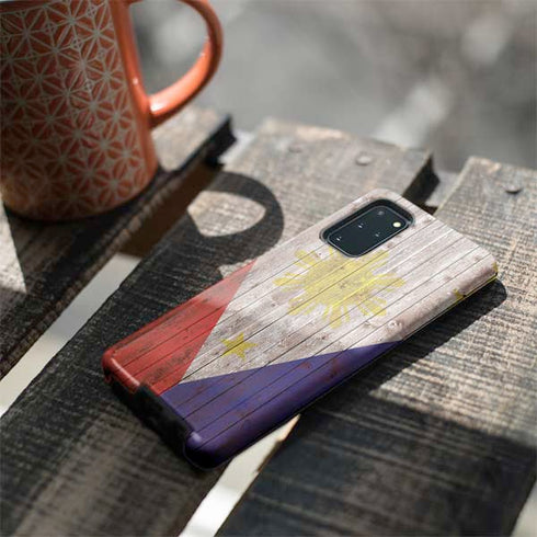 Philippines Flag Dark Wood Galaxy S20 Plus Pro Case